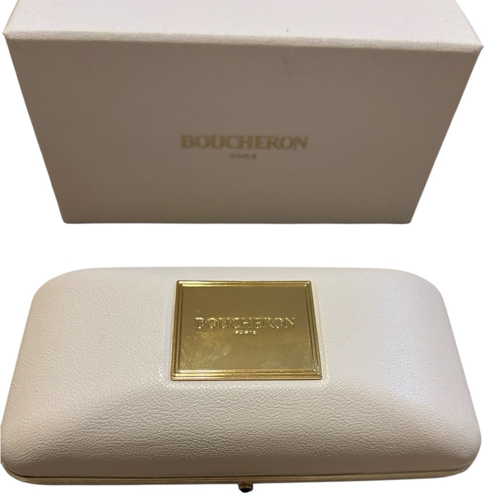 Boucheron Gold Frame brown cat eye Sunglasses w/ case, dust bag & original box - Picture 2 of 10